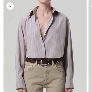 Citizens of Humanity Cropped Ana Button Down Shirt